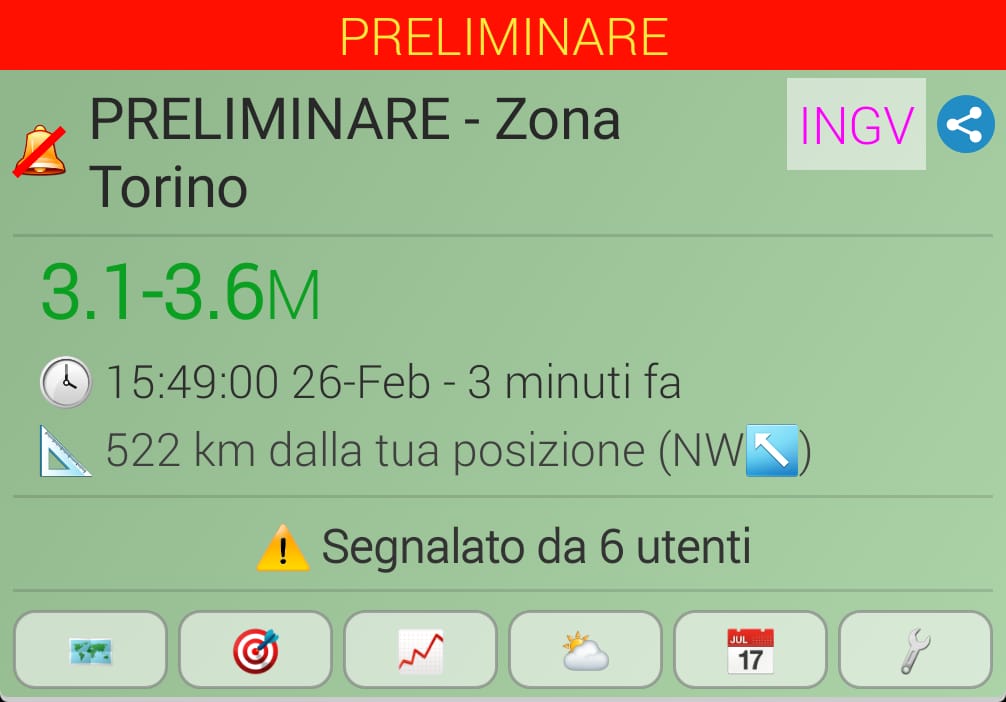 Terremoto Torino Racconigi: scossa magnitudo tra 3.1 e 3.6