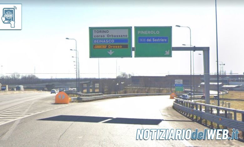 Incidente Tangenziale Torino oggi 22 giugno 2022: auto contro guardrail