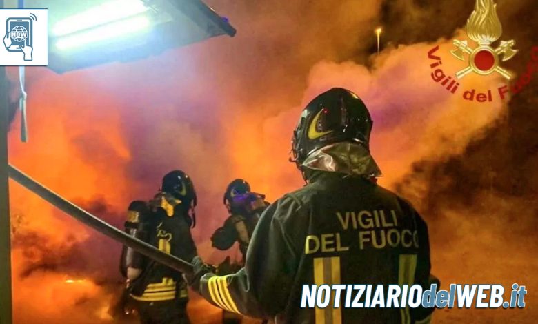 Incendio Volpiano via Brandizzo oggi 4 agosto 2022