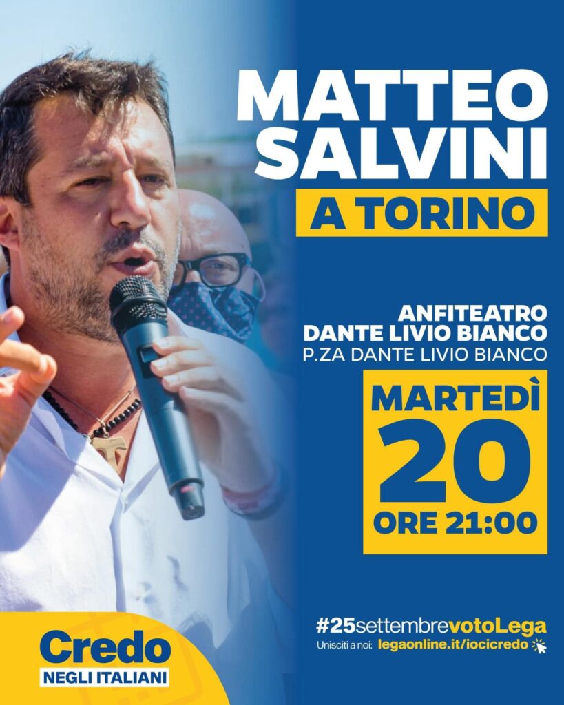 Salvini a Torino il 20 settembre, Maccanti: "No allo stop delle auto Diesel e Benzina"