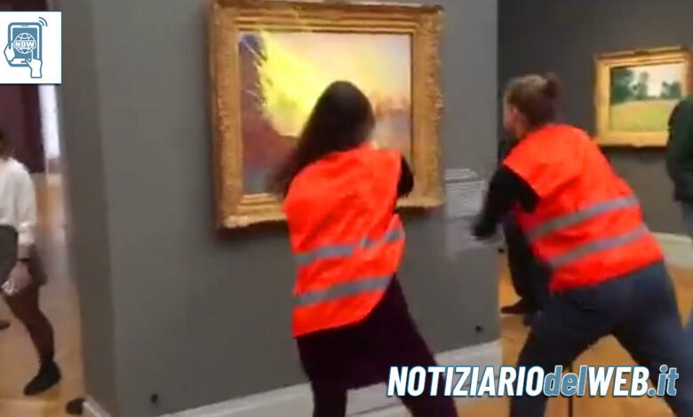 Quadro di Monet imbrattato con purea di patate da attivisti per il clima [+VIDEO]