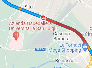 Incidente Tangenziale Torino oggi 28 novembre 2022, poco dopo lo svincolo SITO