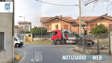 Fuga di gas in strada Cuorgnè angolo via Resina nel comune di Mappano nella mattinata di oggi 23 febbraio 2023