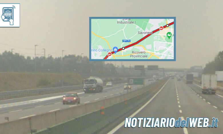 Doppio incidente Tangenziale Torino oggi 16 marzo 2023