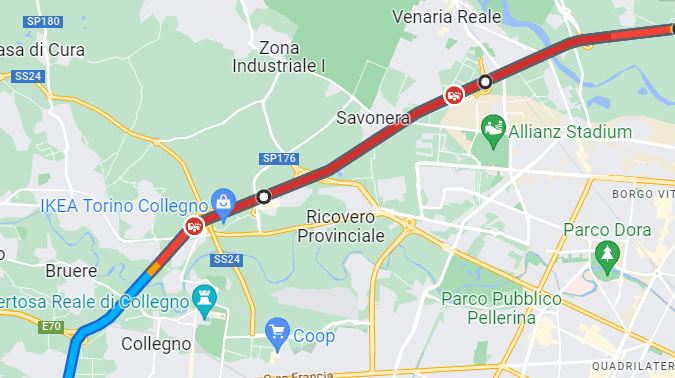 Doppio incidente Tangenziale Torino oggi 16 marzo 2023