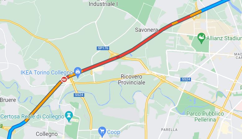 Incidente Tangenziale Torino Collegno oggi 13 marzo 2023