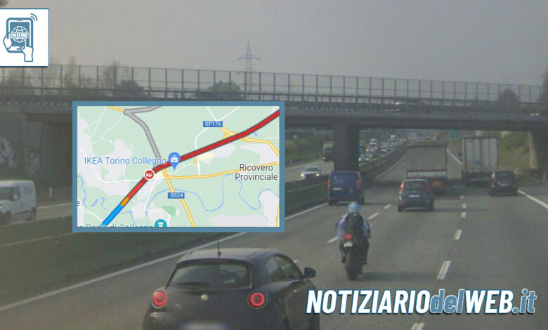 Incidente Tangenziale Torino oggi 15 marzo 2023 altezza Collegno