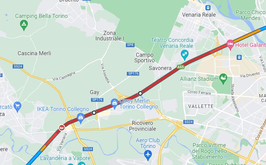 Incidente Tangenziale Torino Collegno oggi 21 marzo 2023