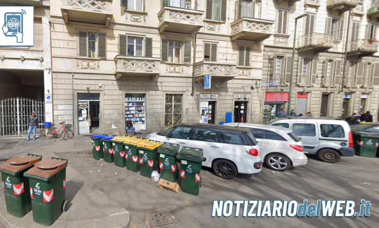 Rissa in corso Giulio Cesare a Torino: cassonetti lanciati in strada