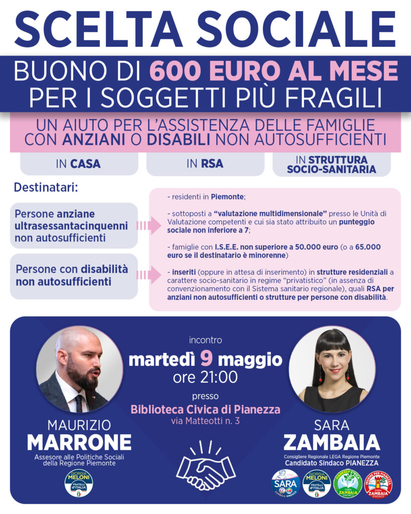 Scelta sociale: il buono per la residenzialità della Regione Piemonte