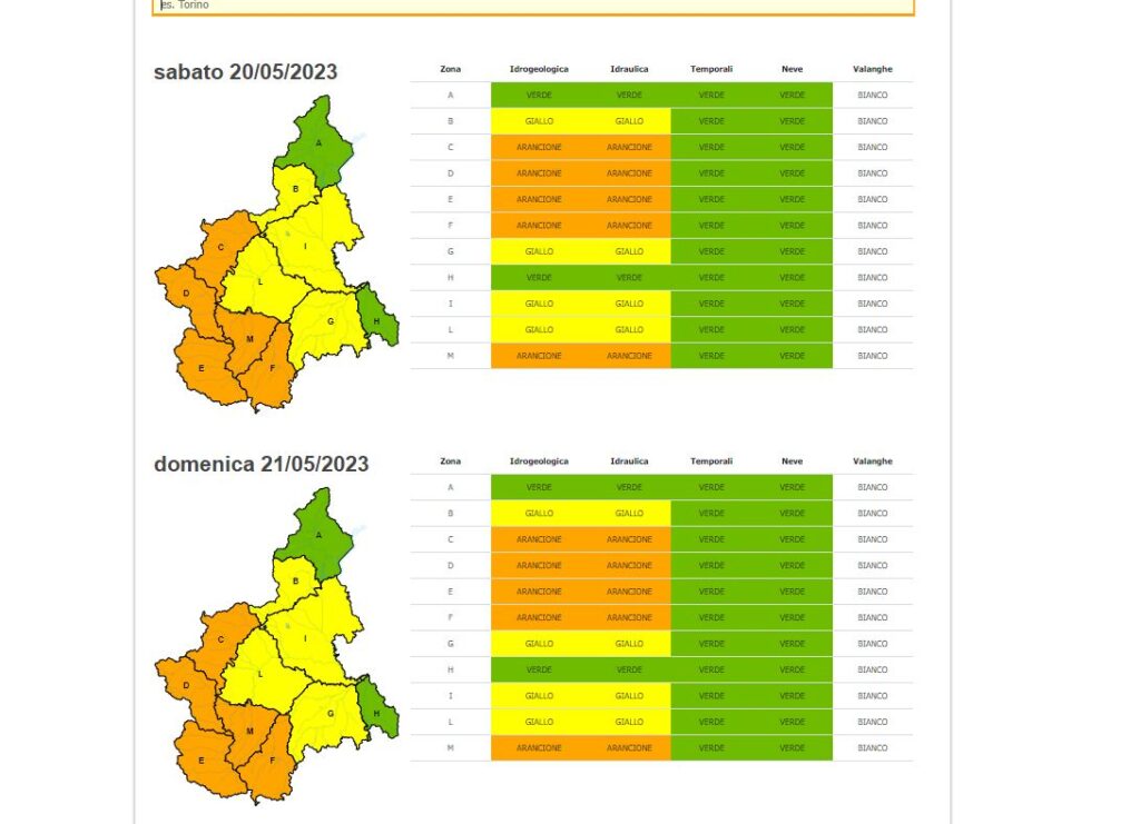 Maltempo allerta meteo Piemonte 20 e 21 maggio 2023 (2)