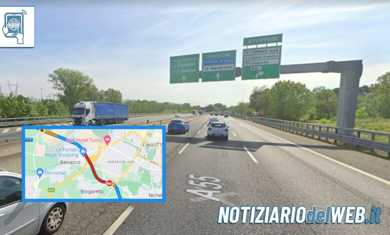Incidente Tangenziale Torino altezza Stupinigi oggi 2 giugno 2023