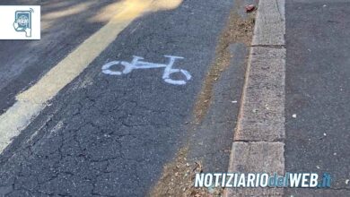 Pista ciclabile dipinta da attivisti a Torino, Lega Atto vandalico