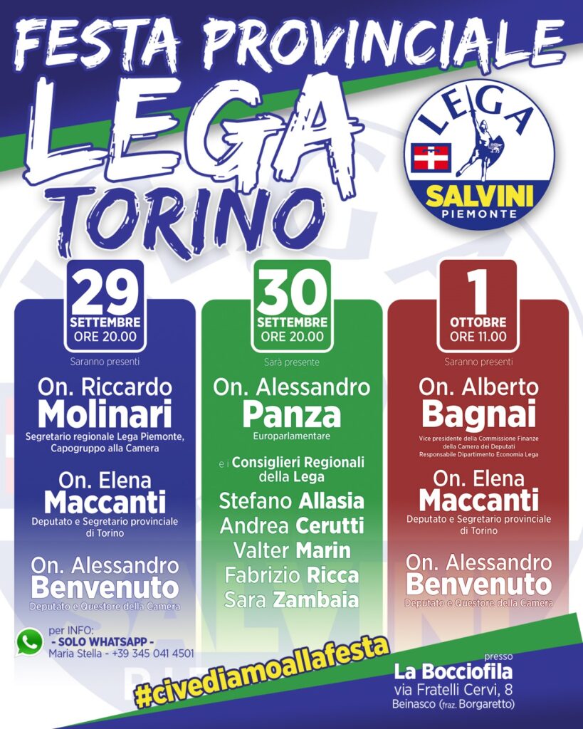 Festa Provinciale Lega Torino un weekend di convivialità e politica