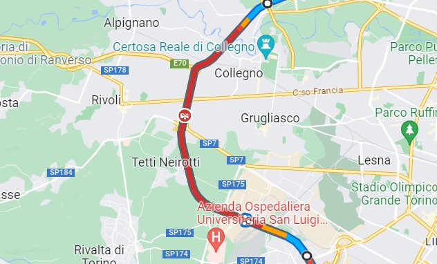 Incidente Tangenziale Torino corso Francia