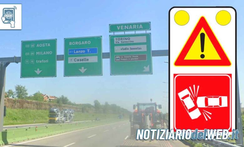 Incidente in Tangenziale a Torino oggi 23 settembre 2023 scontro tra più veicoli e un camion
