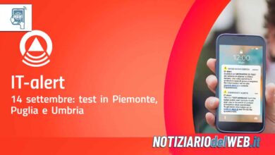 IT-Alert in Piemonte: 14 settembre 2023 alle 12.00