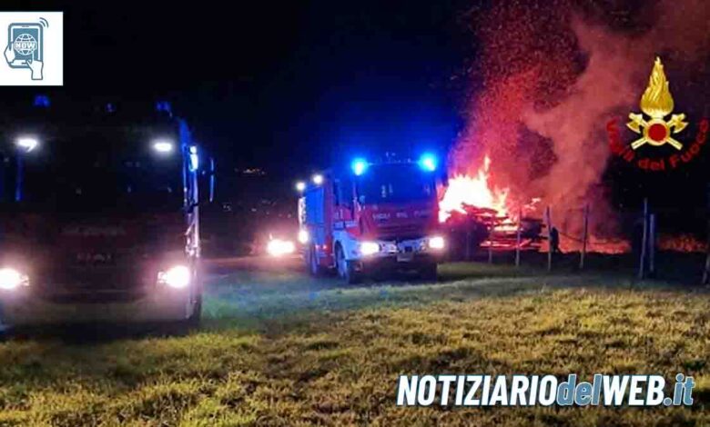 Nuovo incendio a Giaveno: fiamme in un deposito di legno in via Avigliana