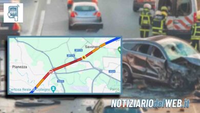 Incidente in Tangenziale a Torino oggi 29 novembre, altezza Collegno