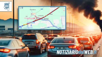Incidente in Tangenziale a Torino oggi 24 dicembre 2023 auto in fiamme altezza Savonera